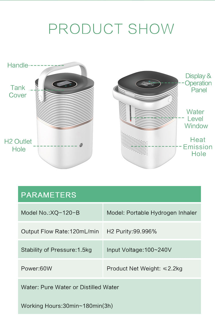 Portable Hydrogen Inhaler